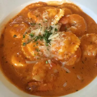 Lobster Ravioli with Jumbo Prawns