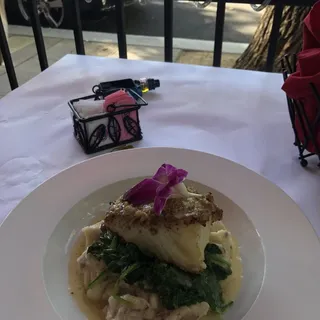 Pecan Crusted Corvina Seabass Dinner