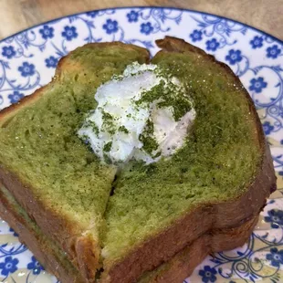 Delicious Matcha Latte Toast :)