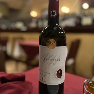 a bottle of wine on a table