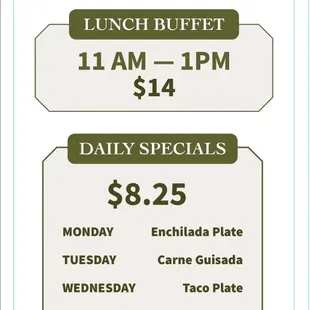 Weekly Daily Speacials