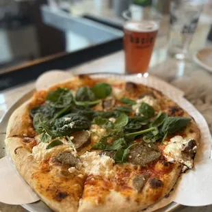 Meatball and ricotta pizza