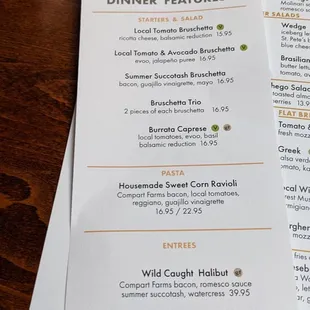 Example of daily specials from Sunday, August 28th 2022