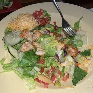 Large side salad.  This pic was taken after two people dished up their own small salads!  $10, and worth every penny!