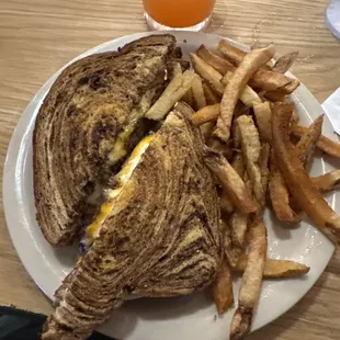 Patty melt with fries