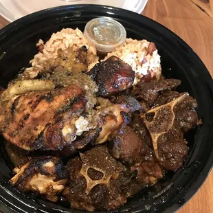 jerk chicken and oxtail