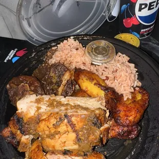 Jerk Chicken White Meat &amp; Beef Oxtails