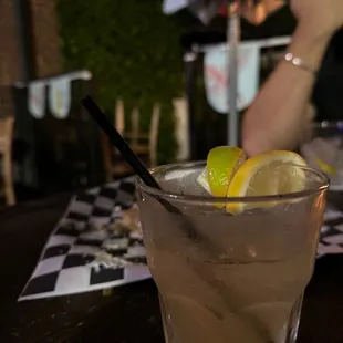a glass of lemonade