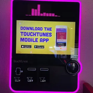 a neon sign for a mobile app