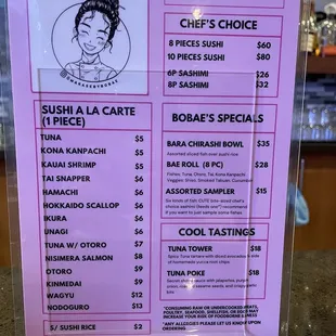 OmakasebyBobae menu  EXCELLENT!