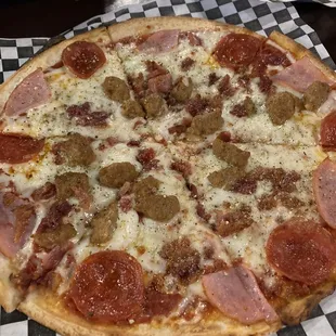 Meat pizza with Gluten Free Crust