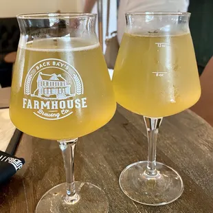 two glasses of beer