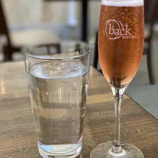 Sparkling Rosé during happy hour.