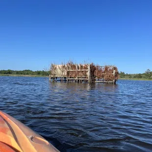 A duck blind out on the sound during our kayak tour.