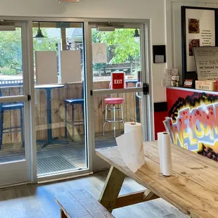 the inside of a restaurant