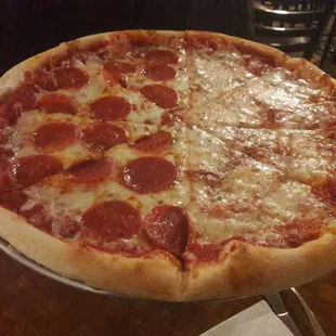 Pizza was reasonably priced but lacking flavor