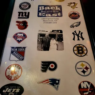 a picture of the menu