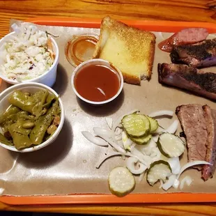 Ribs and brisket  some sides