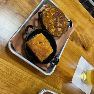 two trays of baked goods