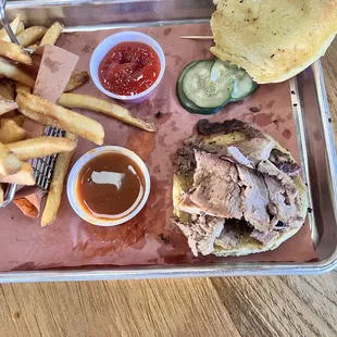 Brisket sandwich - smoke ring!