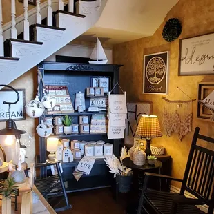 a staircase leading to the second floor