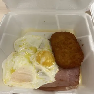 Back in the day special with ham and hashbrown