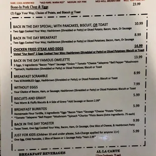 Breakfast Menu (Updated 11/2022)