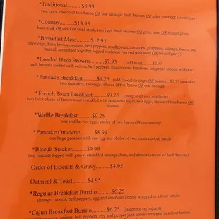 menu