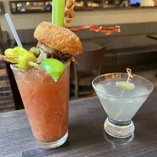 Back 9 - Bloody Mary with bacon and onion rings.