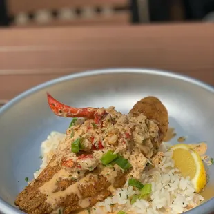 a plate of food on a table