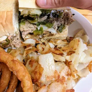 The inside of the smokehouse special.