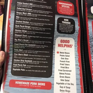 the menu