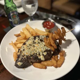 Ribeye with blue cheese