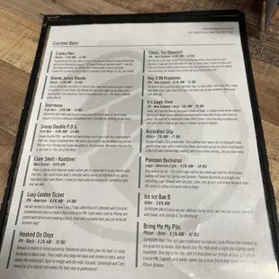 menu