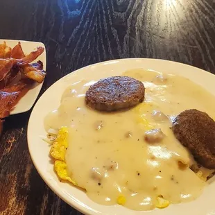 two plates of food on a table