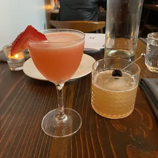 Hot Whisky and Strawberry One More Time (I think) cocktails