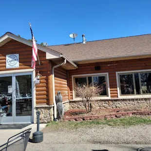 Outside the restaurant.