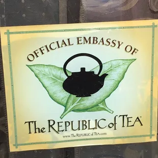 a sign for the republic of tea