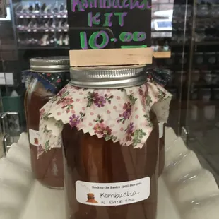 Kombucha anyone?               A beverage produced by fermenting sweet tea with a culture of yeast and bacteria