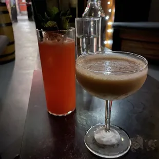 A refreshing fizz and an espresso martini