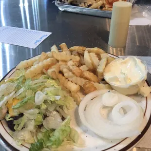 Excellent cheese Burger no bun &amp; FF