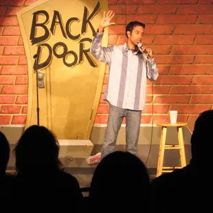 Paul Varghese on stage at Backdoor