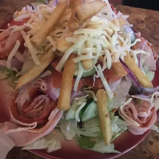 Turkey/ham/pepperoni on salad