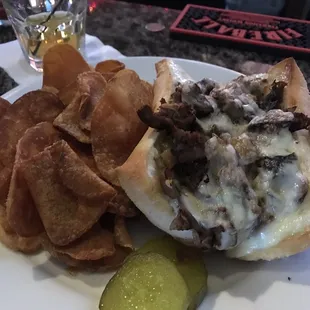 Steak Philly. This didn&apos;t photograph very well but it sure was tasty!