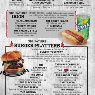 a menu for a restaurant