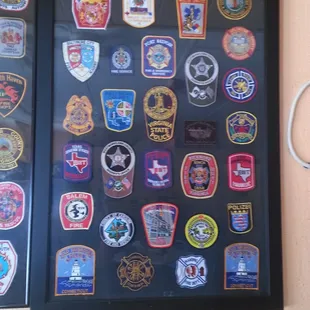 Some of the patches that have been given to the restaurant