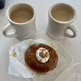 Coffee with a Caramel Heath Donut