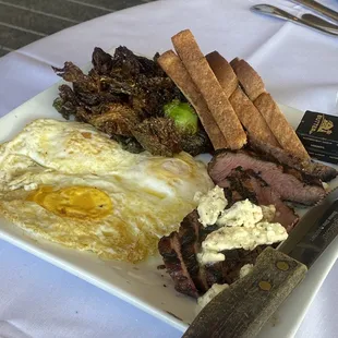 Steak and eggs
