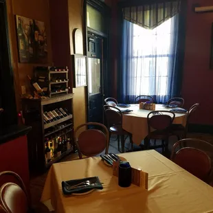 dining area next to bar area.