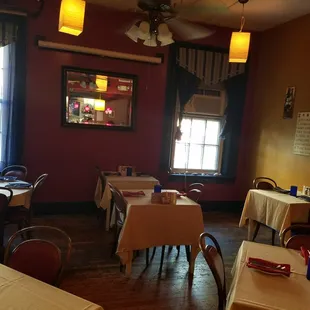 dining area next to bar area.